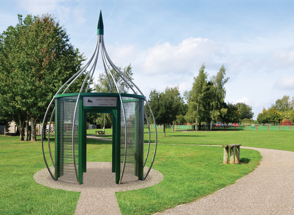 Brand new installed Love Lock Tree - before any padlocks have been placed/hung on it