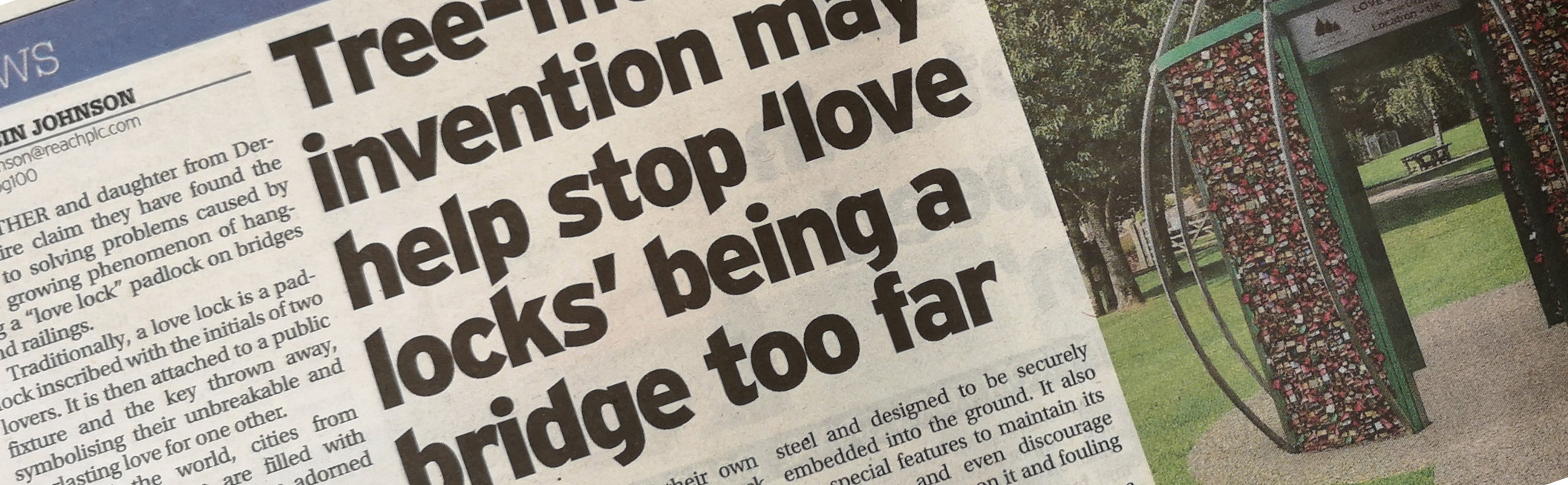 love lock trees featured in derby telegraph